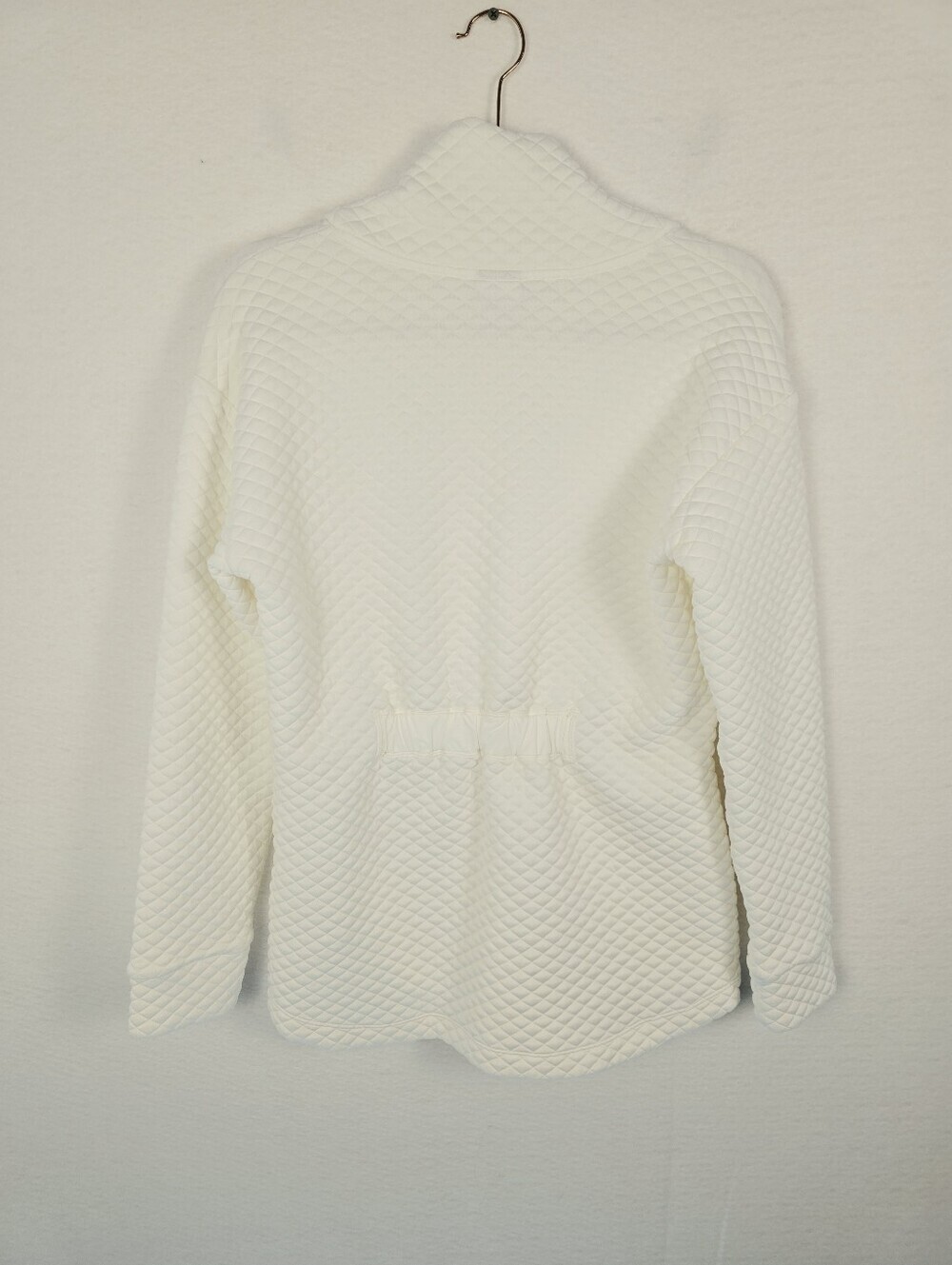 New Balance Quilted Ivory L Sleeve Mock Turtleneck Pull Over Sweatshirt Ladies M - Picture 12 of 12
